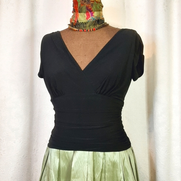 Midi short-sleeved formal dress - Picture 3 of 5